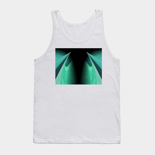 twin needle point in neon green on a plain black background Tank Top by mister-john